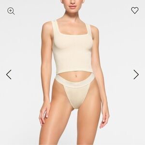 Skims cotton rib tank cream size xs
